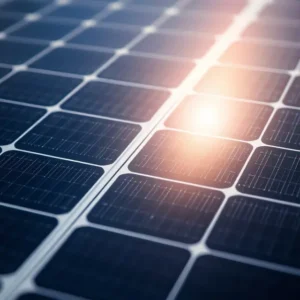 Monocrystalline 200W solar panel cells close up